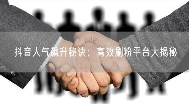 抖音人气飙升秘诀：高效刷粉平台大揭秘