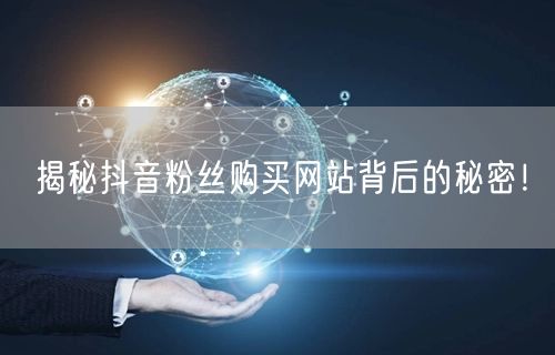 揭秘抖音粉丝购买网站背后的秘密！