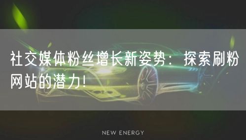 社交媒体粉丝增长新姿势：探索刷粉网站的潜力！