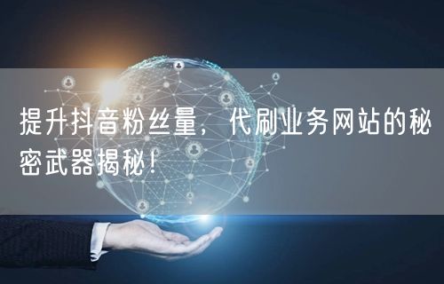 提升抖音粉丝量，代刷业务网站的秘密武器揭秘！