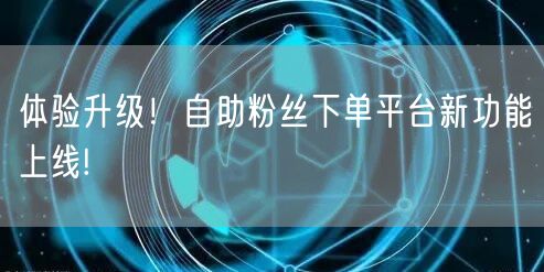 体验升级！自助粉丝下单平台新功能上线!