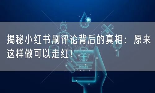 揭秘小红书刷评论背后的真相：原来这样做可以走红！