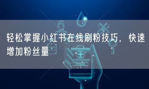 轻松掌握小红书在线刷粉技巧，快速增加粉丝量