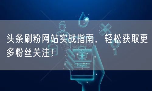 头条刷粉网站实战指南，轻松获取更多粉丝关注！