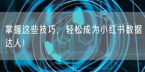 掌握这些技巧，轻松成为小红书数据达人！
