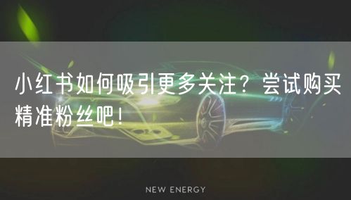 小红书如何吸引更多关注？尝试购买精准粉丝吧！