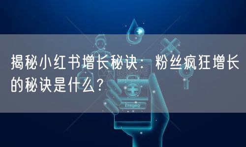 揭秘小红书增长秘诀：粉丝疯狂增长的秘诀是什么？