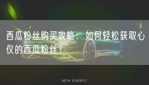 西瓜粉丝购买攻略：如何轻松获取心仪的西瓜粉丝？