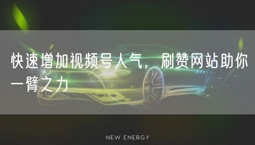 快速增加视频号人气，刷赞网站助你一臂之力