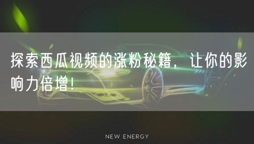 探索西瓜视频的涨粉秘籍，让你的影响力倍增！