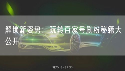 解锁新姿势：玩转百家号刷粉秘籍大公开！