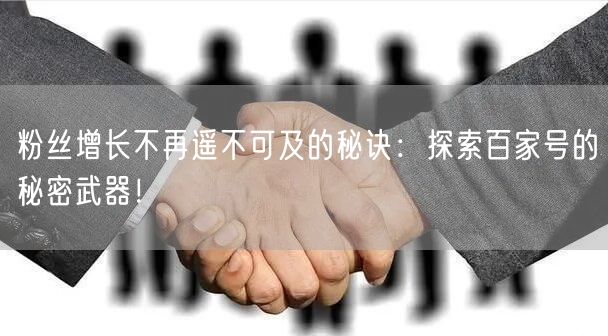 粉丝增长不再遥不可及的秘诀：探索百家号的秘密武器！