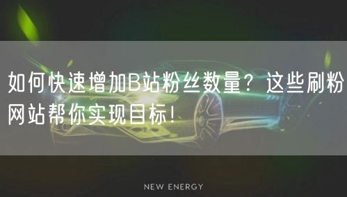 如何快速增加B站粉丝数量？这些刷粉网站帮
