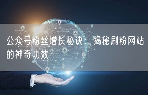 公众号粉丝增长秘诀：揭秘刷粉网站的神奇功效
