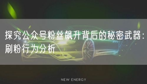 探究公众号粉丝飙升背后的秘密武器：刷粉行为分析